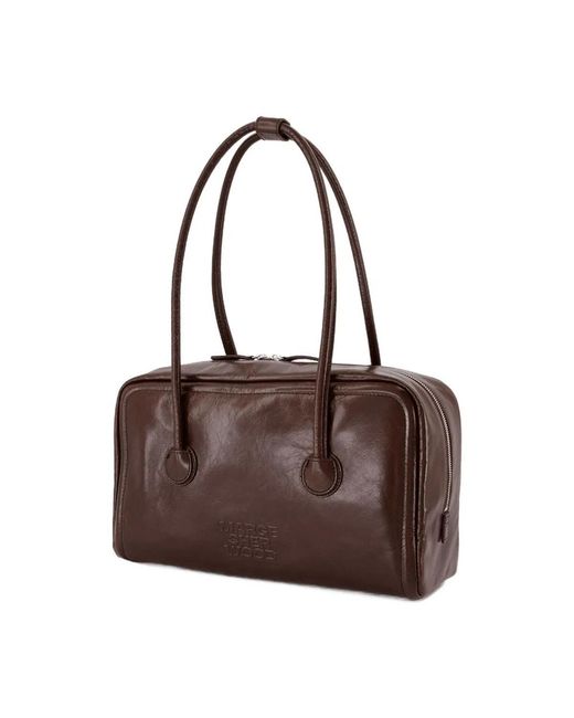 MARGE SHERWOOD Brown Soft Boston Shoulder Bag