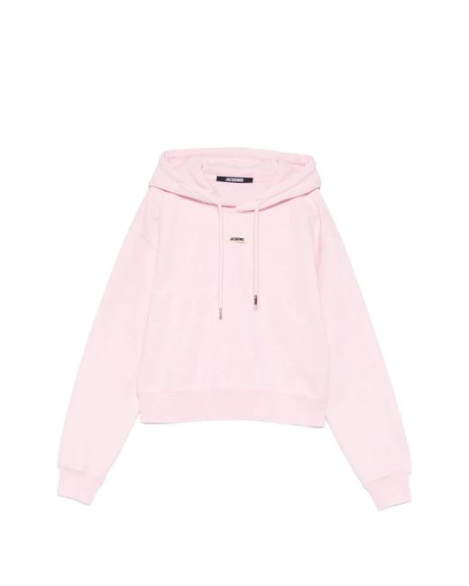 Jacquemus Pink Hoodie Logo Patch