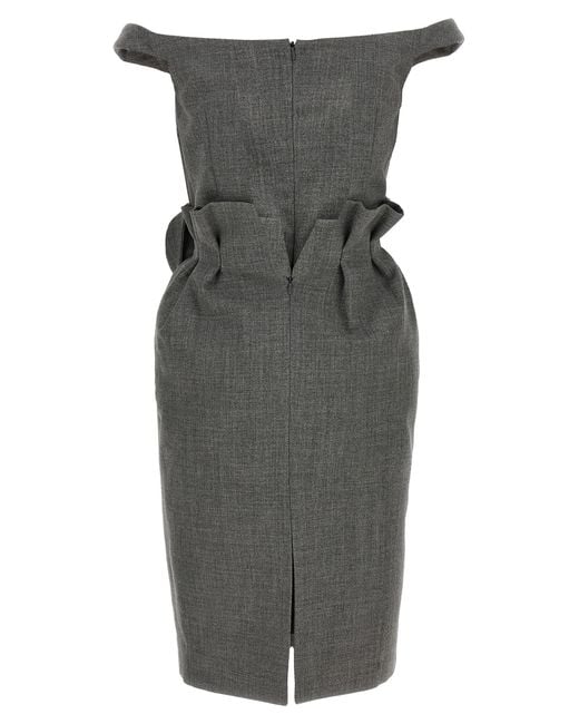 Magda Butrym Gray 3D Flower Dress
