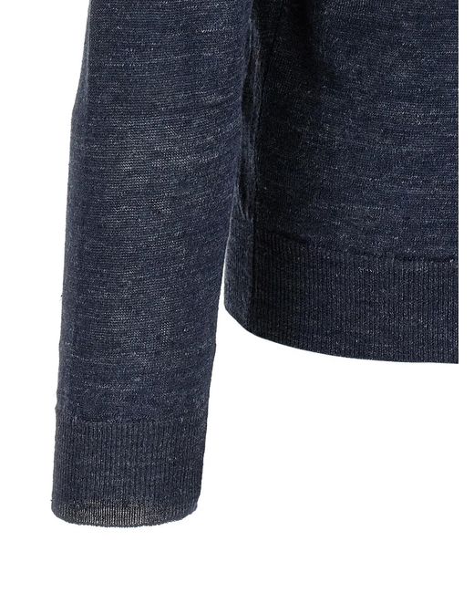Rivvia Projects Blue Linen And Silk Sweater for men