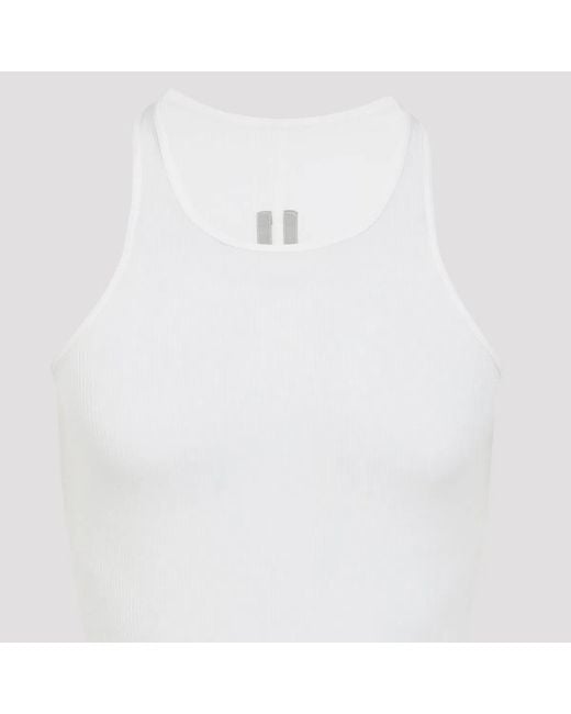 Rick Owens White Basic Rib Viscose Tank Top for men