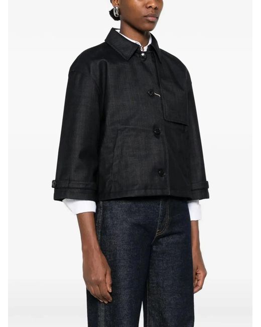 Herno Black Dark Wool Cape