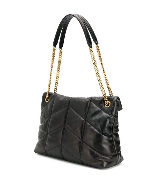 Saint Laurent Black Loulou Puffer Medium Bag