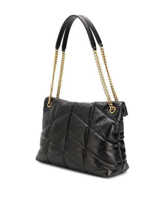 Saint Laurent Black Medium Loulou Puffer Shoulder Bag
