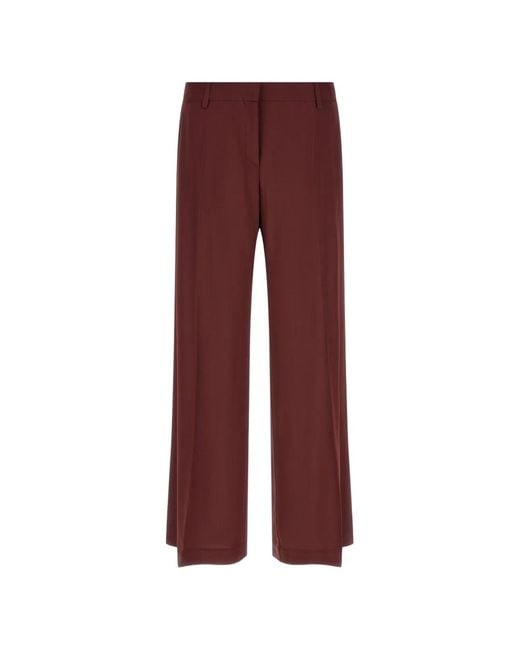 Alberto Biani Red Wide-Leg Trousers