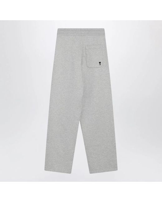 AMI Gray Ami De Coeur Track Pants