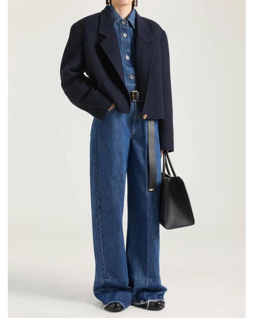 Givenchy Blue Raw Edge Wide Leg Denim Trousers