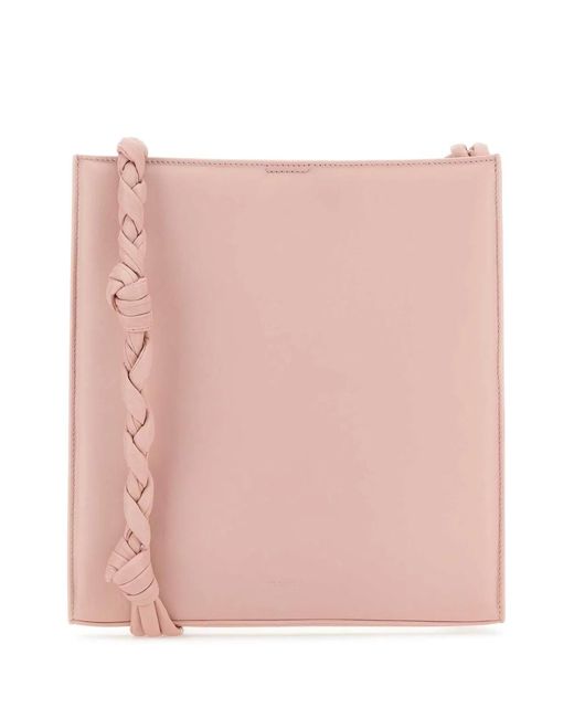 Jil Sander Pink Leather Tangle Shoulder Bag