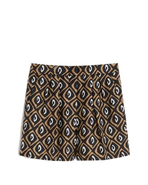 Max Mara Black Geometric Patterned Shorts