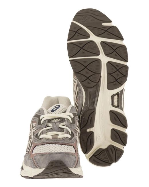 Asics Gray Multicolour Leather Sneakers