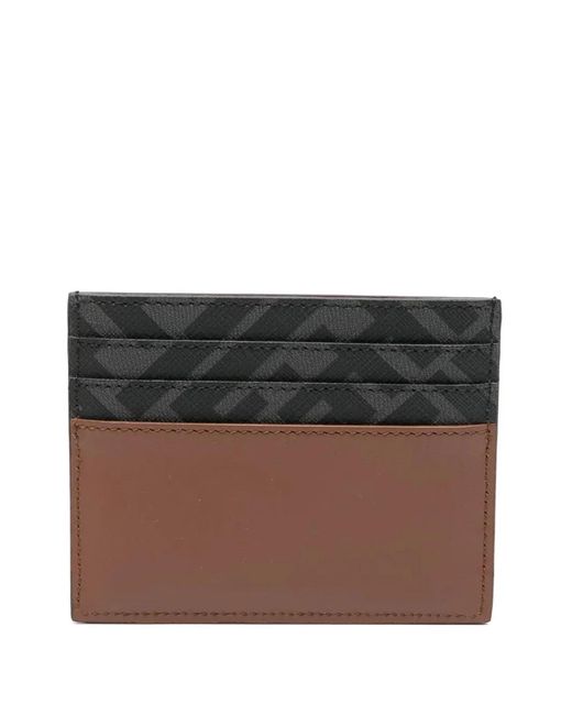 Fendi Black Card Slots Logo Plaque for men
