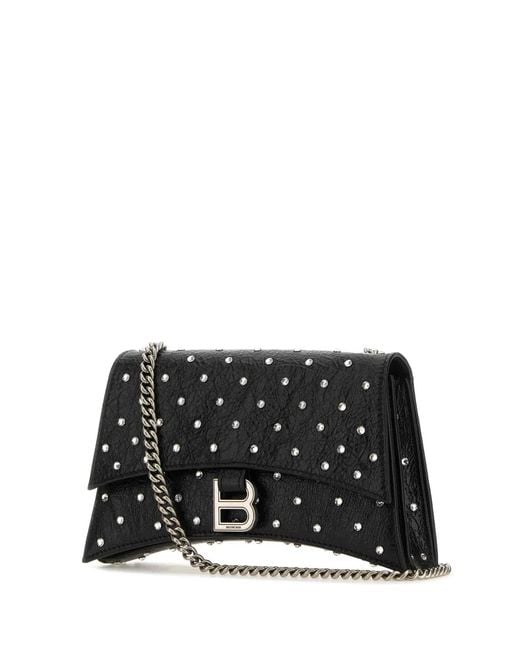 Balenciaga Black Leather Crush Xs Shoulder Bag