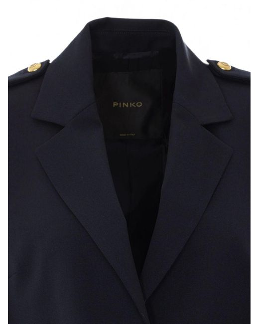 Pinko Blue Polyester Viscose Jacket
