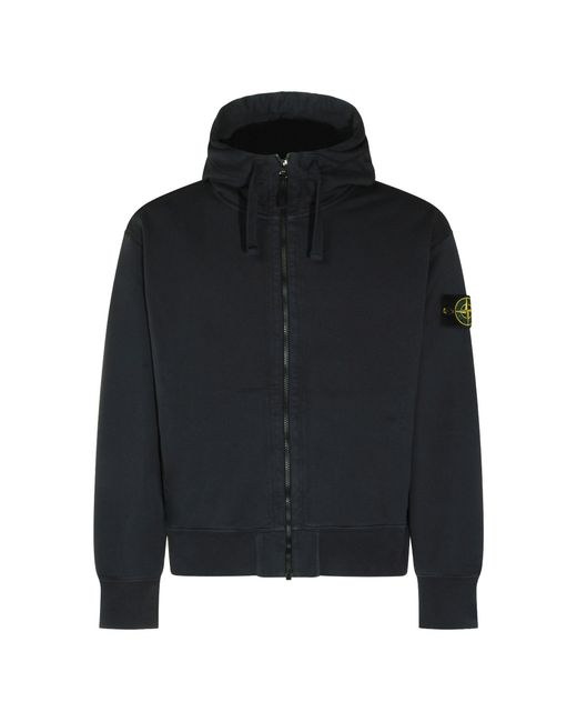 Stone Island Black Hoodie Sweater for men
