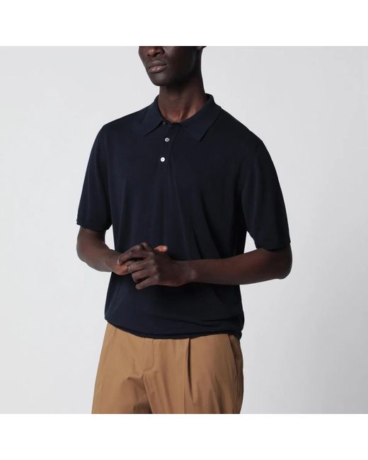 Roberto Collina Blue Regular Cotton Polo for men