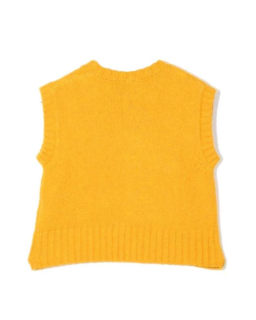 Aspesi Orange Mini Tricot Vest For Girls