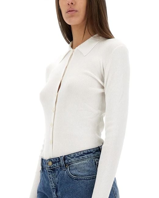 MICHAEL Michael Kors White Michael By Michael Kors Ribbed Cardigan