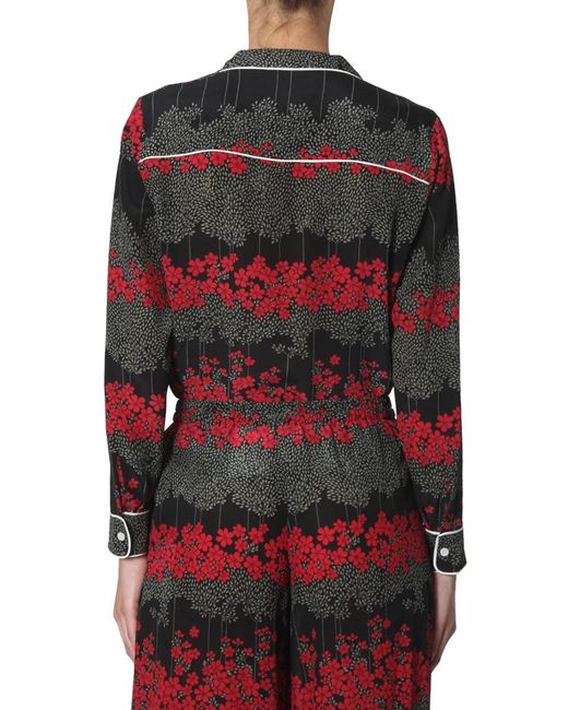RED Valentino Red Shirt With Dreaming Peony Print