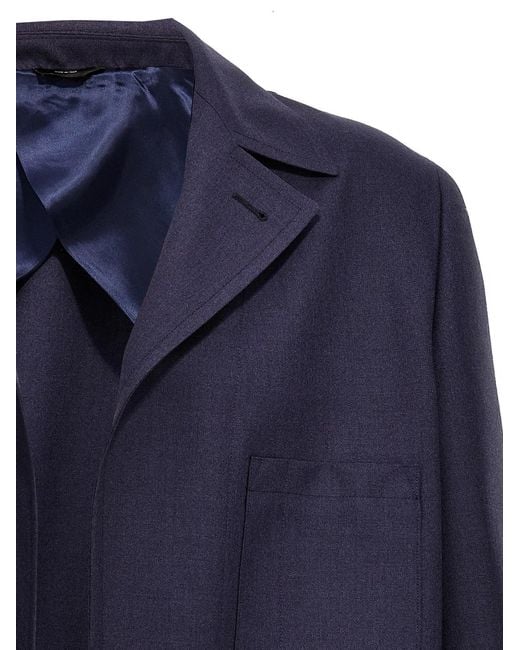 Fendi Blue Half Belt Jacket for men