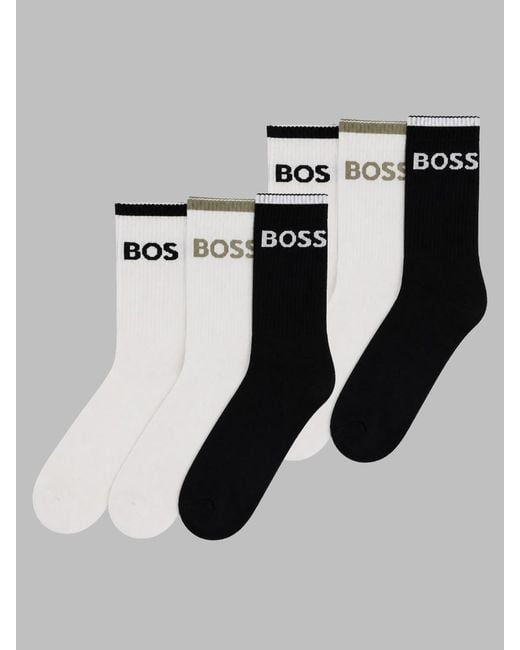 Boss White 3-Pack Calzini Con Logo for men