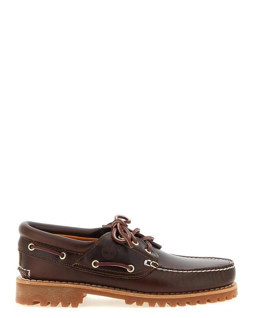 Timberland Brown 3-Eye Lug' Boat Shoe for men