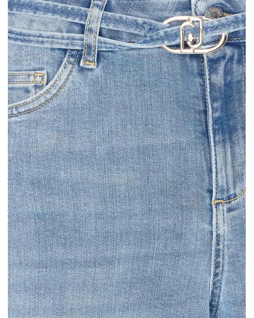 Liu Jo Blue Light Denim Jeans Turned Up