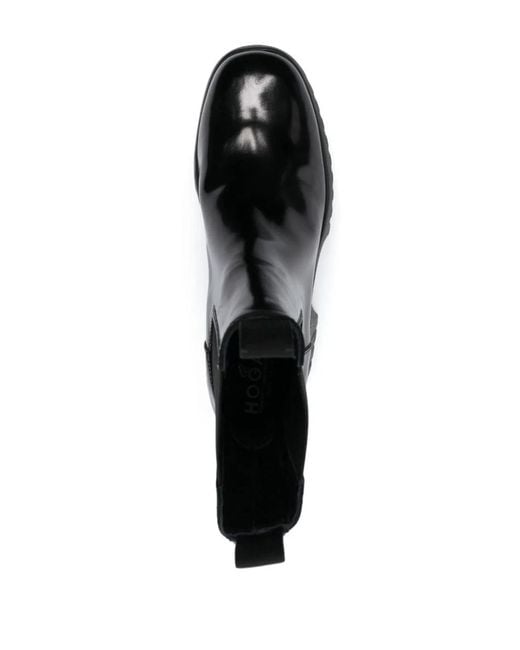 Hogan Black H-Stripe Chelsea Boot