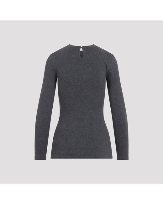 Brunello Cucinelli Black Piombo L/S Rib T-Shirt