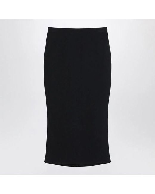 Givenchy Black Midi Skirt With Pleats On The Back