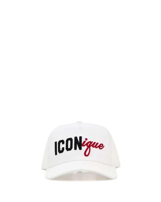 DSquared² White Baseball Cap for men