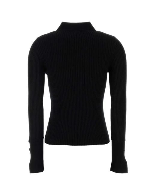 Courreges Black Classic Rib Polo