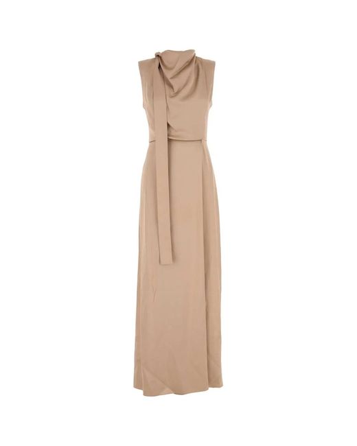 Fendi White Satin Long Dress