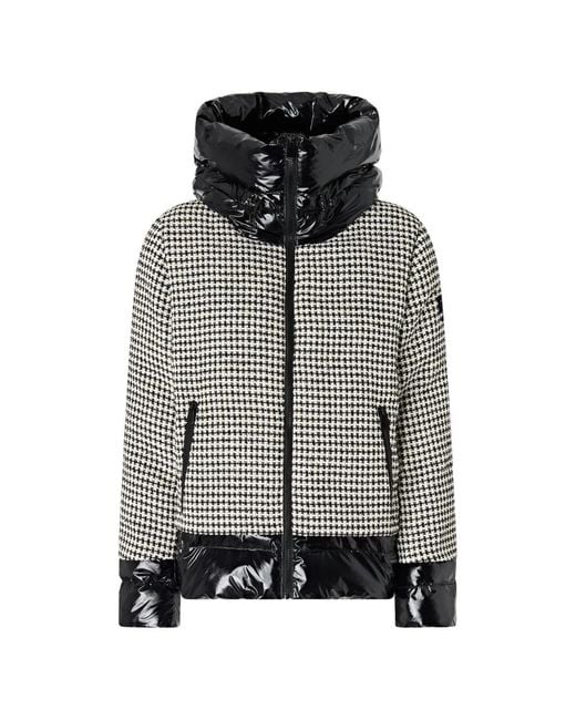 Pinko Gray Tweed And Nylon Down Jacket