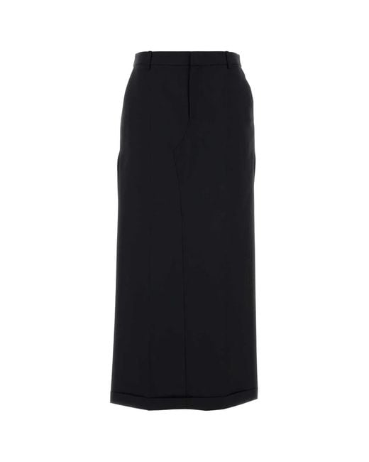 Alexander Wang Black Mid Rise Tailored Maxi Skirt