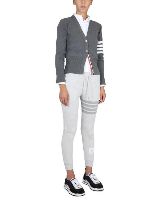 Thom Browne Gray Cardigan Con Scollo A V
