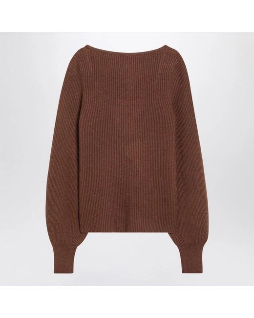 Loulou de Saison Brown Ribbed Cashmere Jumper