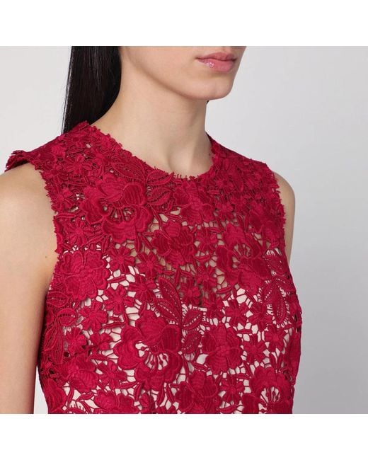P.A.R.O.S.H. Red P.A.R.O..H. Lace Midi Dress