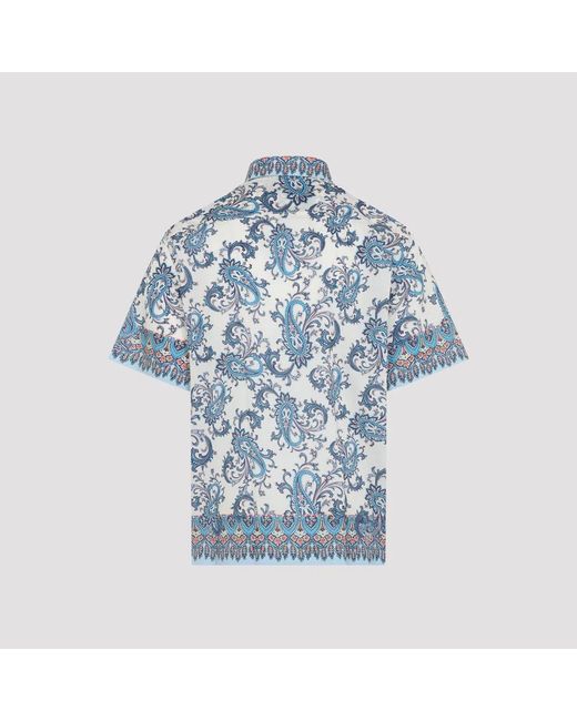 Etro Blue Easy S/S Shirt for men