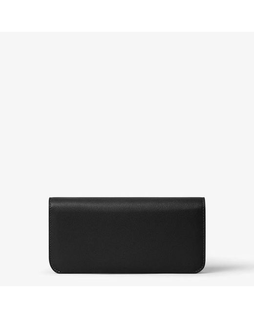 Fendi Black Way Continental Wallet With Flap And Twist Lock