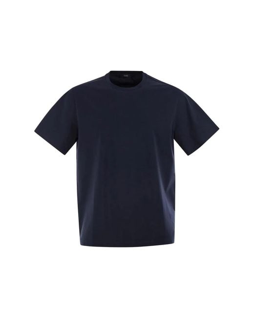 Herno Blue Stretch Cotton T-Shirt for men