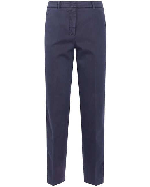 Peserico Blue Strech Gabardine Trousers