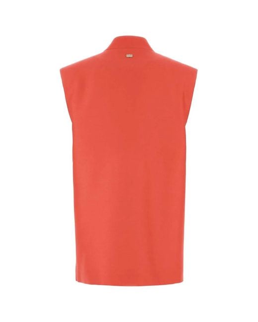 Agnona Red Open Front Vest