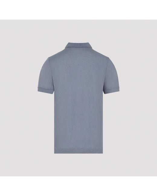 Giorgio Armani Blue Cloud Cotton Polo Shirt for men
