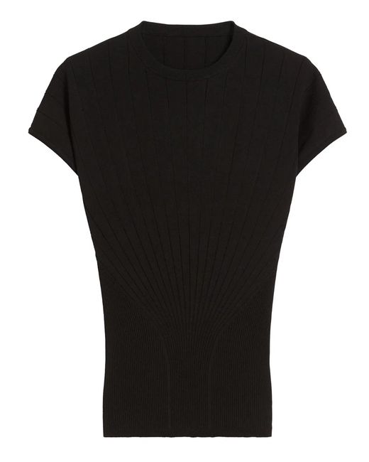 Max Mara Black Ribbed Viscose Sweater
