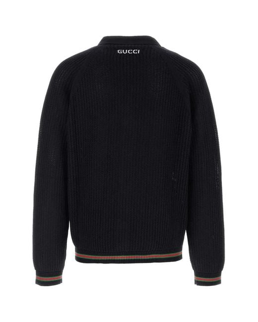 Gucci Blue Midnight Crochet Cardigan for men