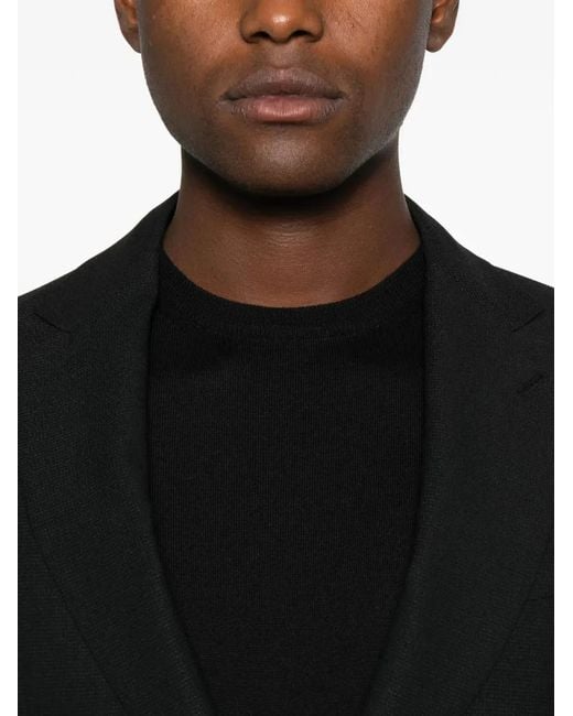 Tagliatore Black Crew Neck Pullover for men