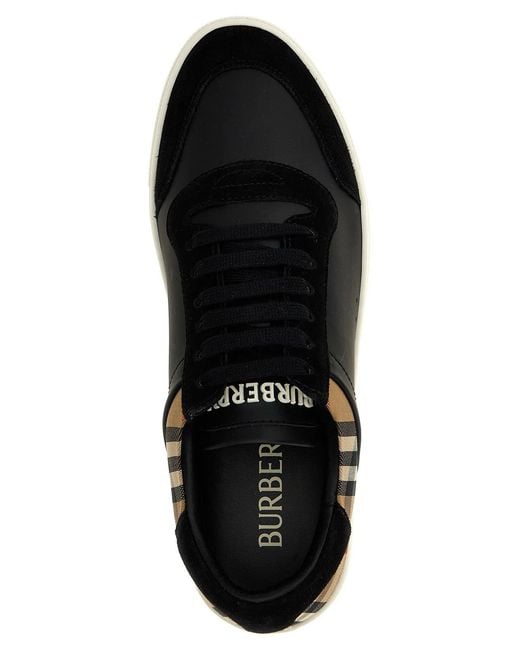 Burberry Black Check Insert Sneakers for men