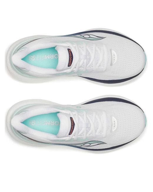 Saucony White Dynamic And Mint Running Sneakers