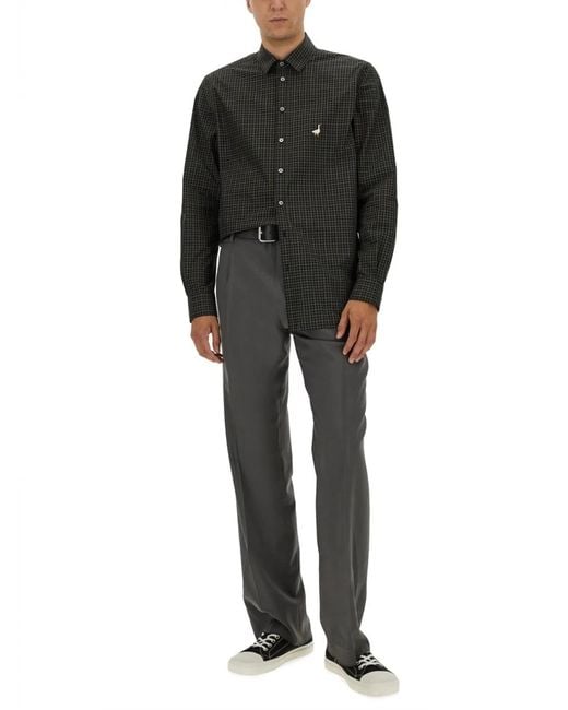 Moschino Couture Black Shirt With Goose Embroidery for men