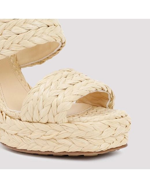 Bottega Veneta Metallic Canalazzo Raffia Mules